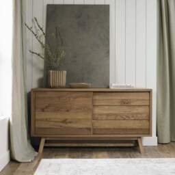 Highgate Rustic Oak Wide Sideboard - thumbnail 1