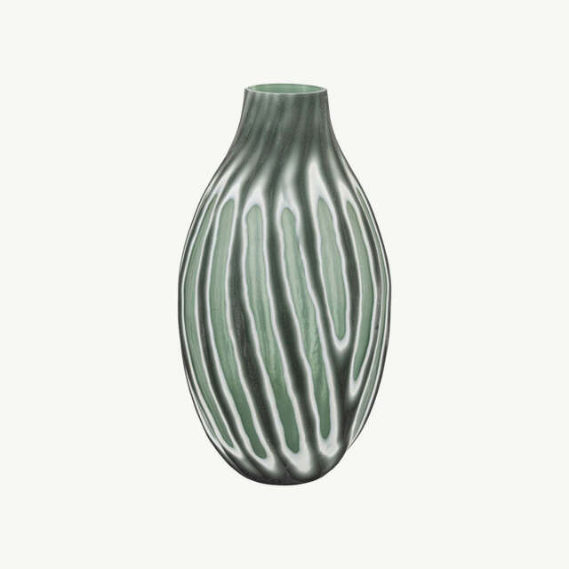 Swirl Hand Carved Glass Vase, Large