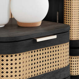 Arlington 1DR Bedside Table, Black - thumbnail 3