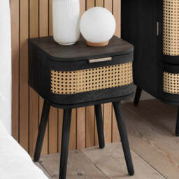 Arlington 1DR Bedside Table, Black - thumbnail 2
