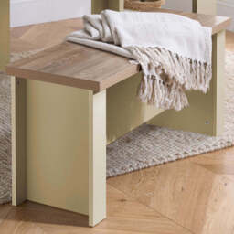 Burwick Dining Table and Bench Set, Cream - thumbnail 2