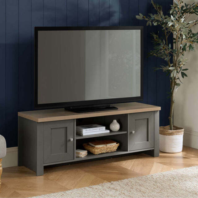 Burwick Large TV Unit, Dark Grey