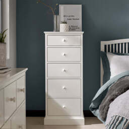 Ashburnham White 5 Drawer Tall Chest