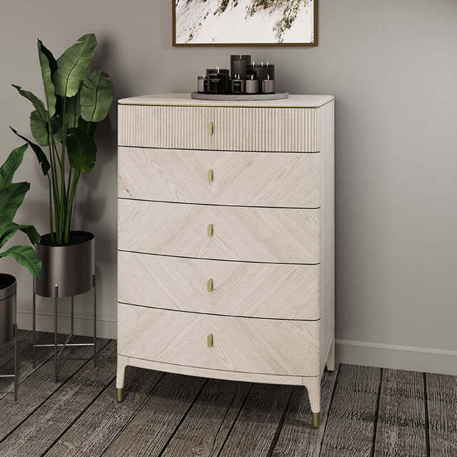 Dante 5 Drawer Chest, Beige