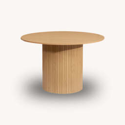 Tiffany Round Fluted Dining Table, Oak - thumbnail 5