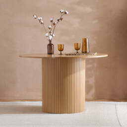 Tiffany Round Fluted Dining Table, Oak - thumbnail 2