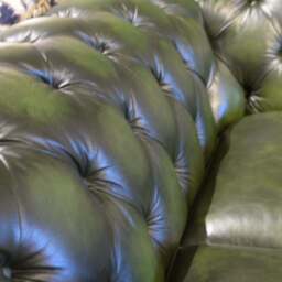 Britannia Rub-off Leather Sofa, 3 Seater / Green - thumbnail 3