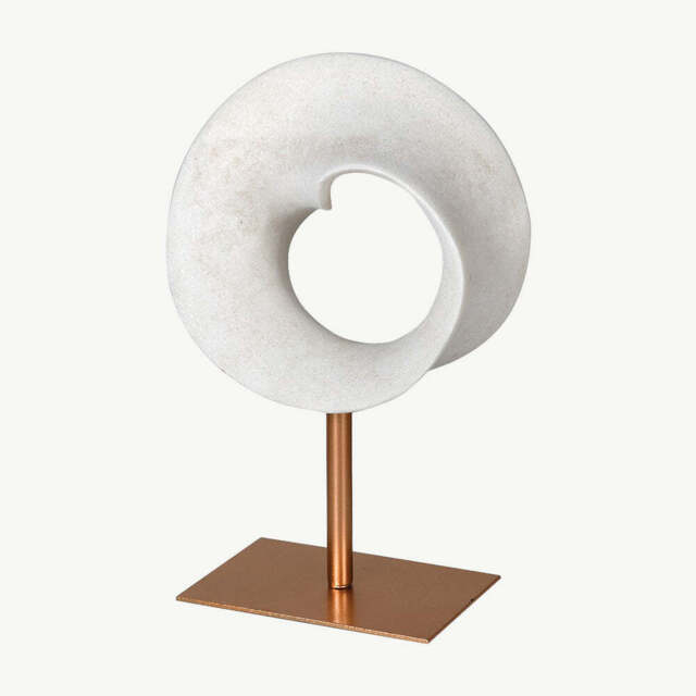 White Resin Twisted Hoop Ornament, Small