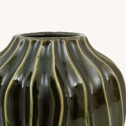 Olive Ribbed Vase, Small - thumbnail 5