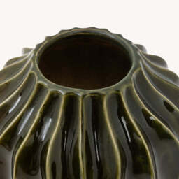 Olive Ribbed Vase, Small - thumbnail 6