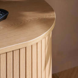 Tiffany Fluted Small TV Unit, Oak - thumbnail 3