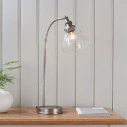 Tatton Brushed Silver Table Lamp
