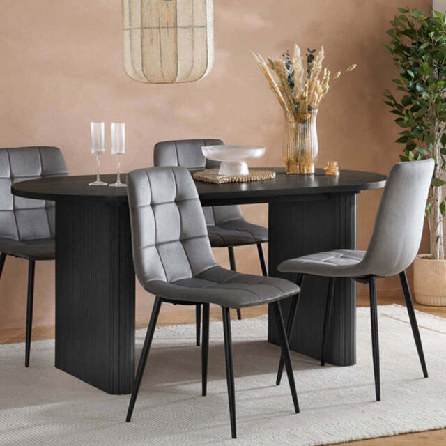Tiffany Fluted Dining Table, Black - image 1