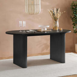 Tiffany Fluted Dining Table, Black - thumbnail 2