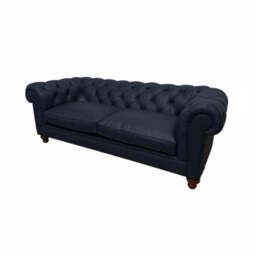 Britannia Leather Sofa, 4 Seater / Dark Blue - thumbnail 2