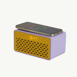 Rise Mix Bluetooth Speaker, Wireless Charger & Alarm Clock, Yellow - thumbnail 1