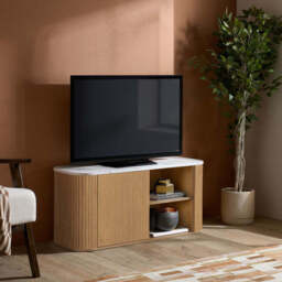 Rosalia Small TV Unit, Oak - thumbnail 2