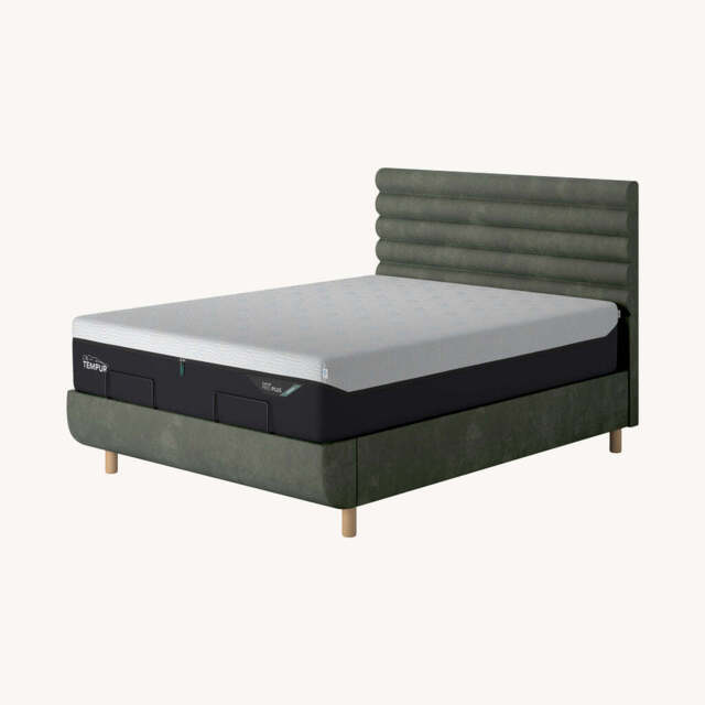 TEMPUR® Arc Static Bed with Vectra Headboard, King / Green