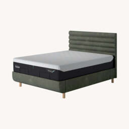TEMPUR® Arc Static Bed with Vectra Headboard, King / Green