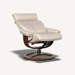 Pheobe Reclining Chair and Footstool, Large / White - thumbnail 4