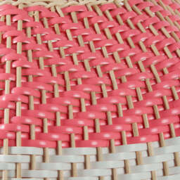 Large Rattan Table Lamp, Pink - thumbnail 3