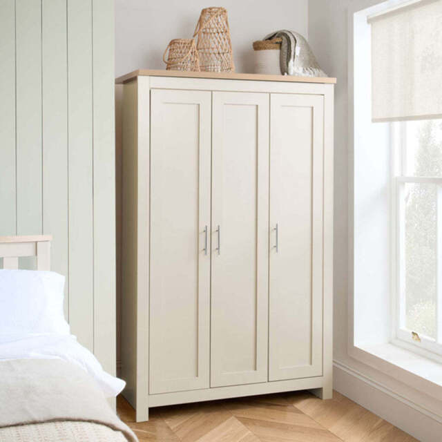 Burwick 3DR Wardrobe, Cream - image 1