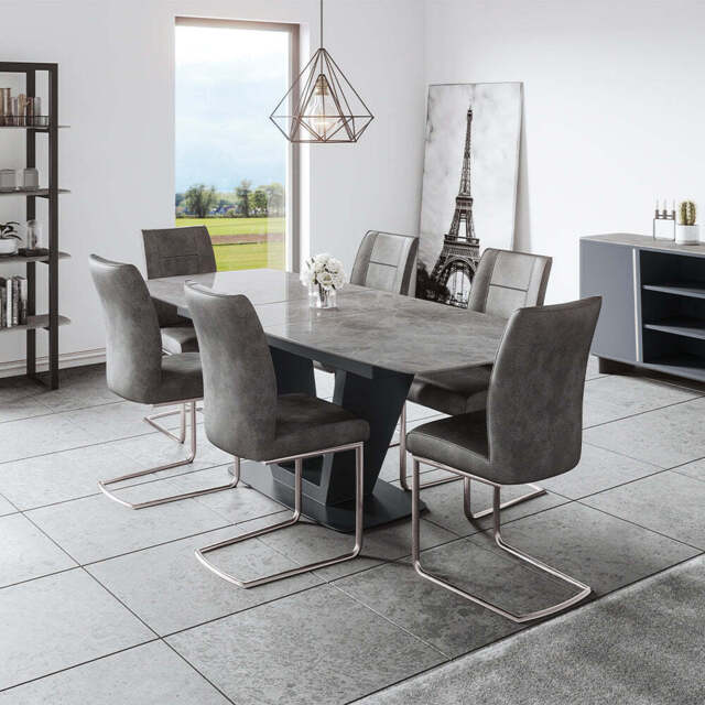 Cordova 180-220cm Extending Dining Table, Grey - image 1