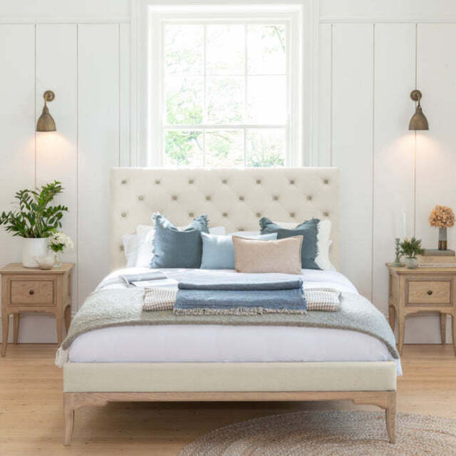 Toulon Low End Cream Bed Frame, Double