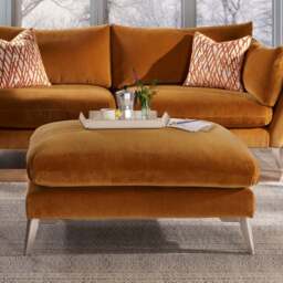 Oliver Corner Footstool, Dark Orange