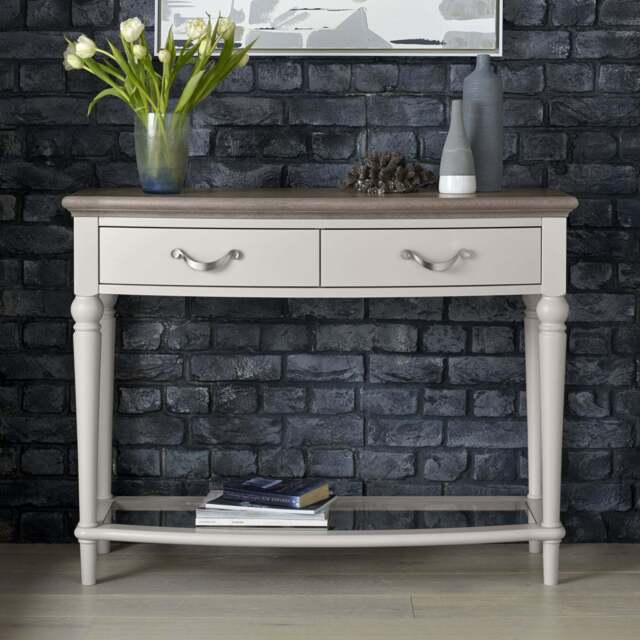 Dieppe Washed Oak & Grey Console Table - image 1