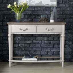 Dieppe Washed Oak & Grey Console Table - thumbnail 1