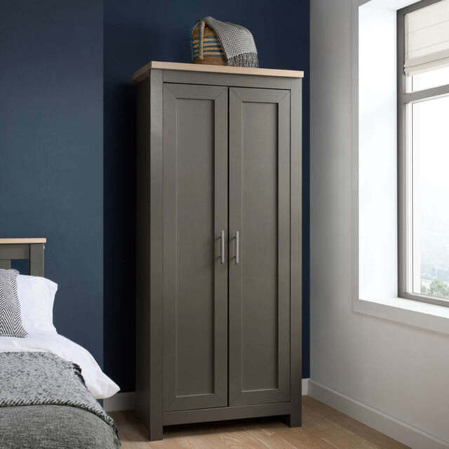 Burwick 2DR Wardrobe, Dark Grey