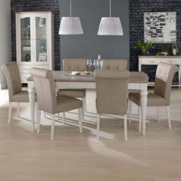 Dieppe Washed Oak & Grey Bonded Leather Chair - thumbnail 2