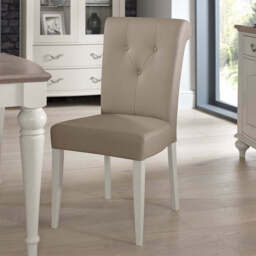 Dieppe Washed Oak & Grey Bonded Leather Chair - thumbnail 1