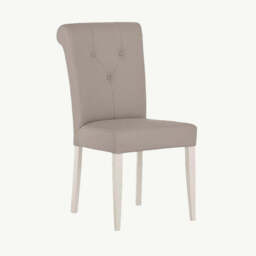 Dieppe Washed Oak & Grey Bonded Leather Chair - thumbnail 3