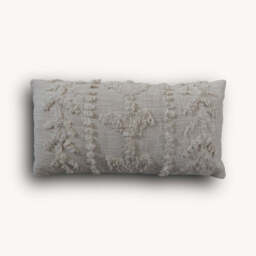 Cream Woven Bolster Cushion - thumbnail 3
