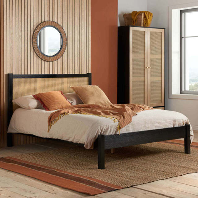 Washington Rattan Bed, Black / Double - image 1