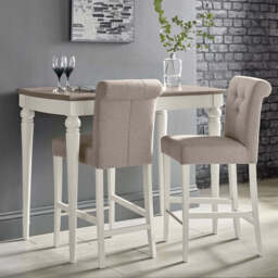 Dieppe Washed Oak & Grey Bar Table - thumbnail 1