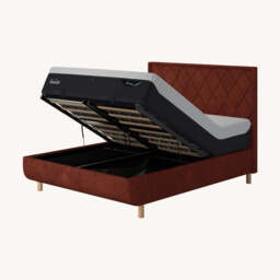 TEMPUR® Arc Ottoman Bed with Quilted Headboard, Super King / Dark Brown