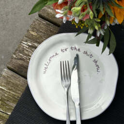 """Welcome to the shit show"" Lilac Tableware Plate" - thumbnail 5