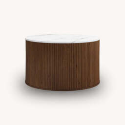 Rosalia Round Coffee Table, Walnut - thumbnail 4