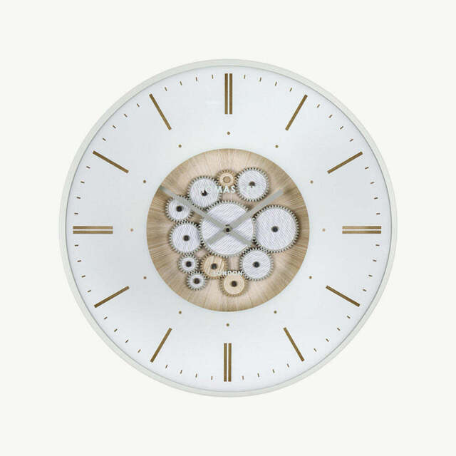 "21"" Clocksmith Wall Clock Cog Ivory"