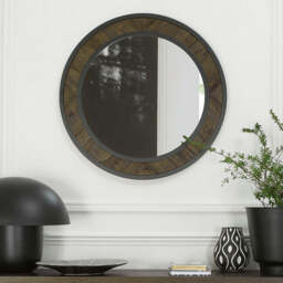 Glendale Fumed Oak Wall Mirror - thumbnail 1