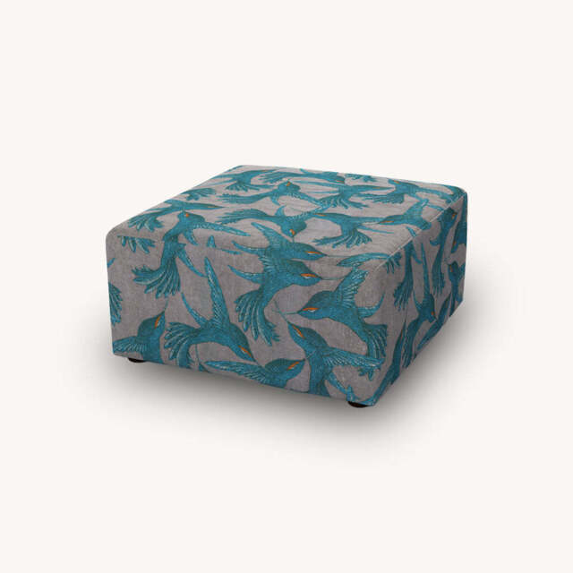 Daphne Square Footstool, Dark Grey