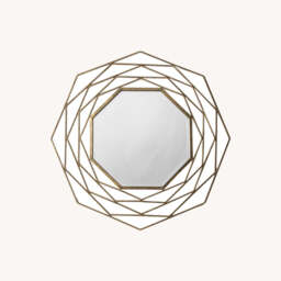 Valencia Octagonal Geometric Mirror, Gold - thumbnail 2