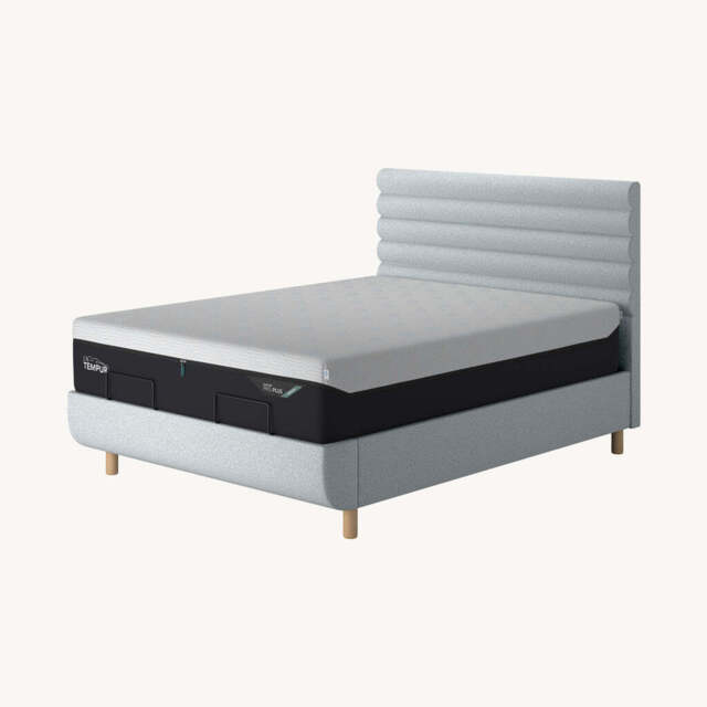 TEMPUR® Arc Static Bed with Vectra Headboard, King / Light Grey