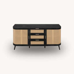Arlington 2DR 3 Drawer Sideboard, Black - thumbnail 4