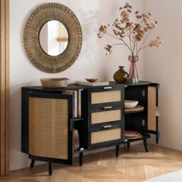 Arlington 2DR 3 Drawer Sideboard, Black - thumbnail 2