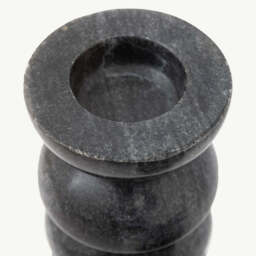 Set of 2 Marble Candlesticks, Grey - thumbnail 3