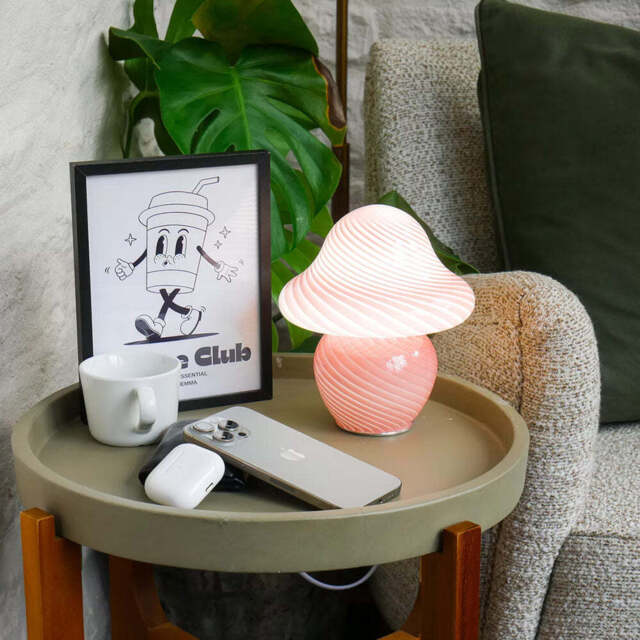 Shroom Shine Mushroom Table Lamp, Pink